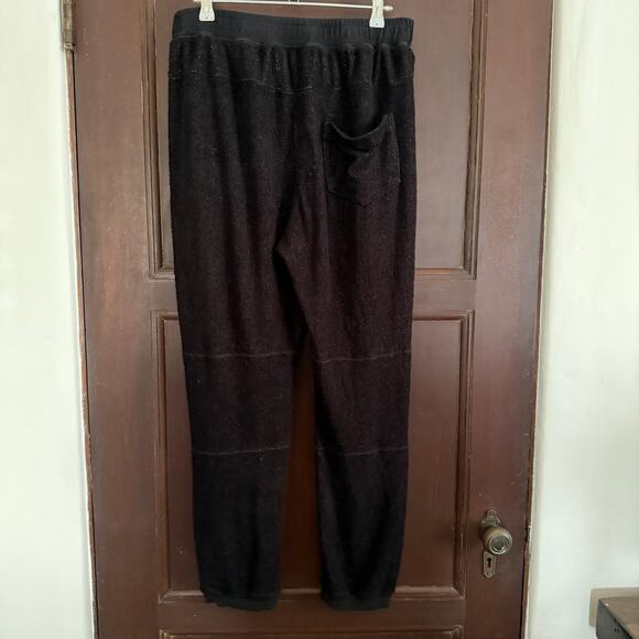 ROBERT GELLER Seconds | Black Terry Cloth Jogger Sweatpants | Medium - Picture 4 of 6